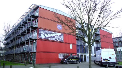 Container housing blocks Stock Footage 58450593