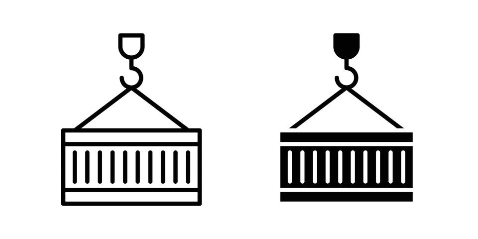 Container icon vector template set in black Stock Illustration