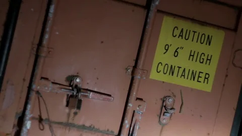 Container with the inscription close-up Stock Footage 71321269