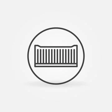 Container inside Circle vector International Shipping concept thin line icon 스톡 일러스트