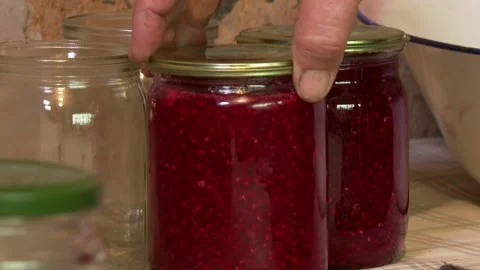 Container of jam Video stock 325598163