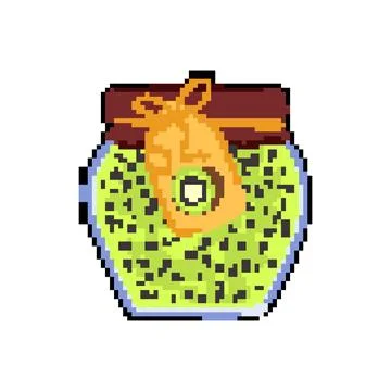 Container jam jar pixel art vector illustration Stock Illustration