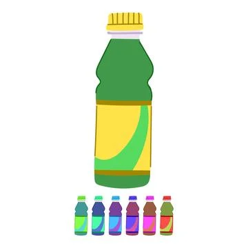 Container juice bottle vector cartoon graphic Stock Illustration