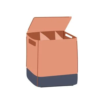 Container laundry basket plastic cartoon vector illustration Illustration