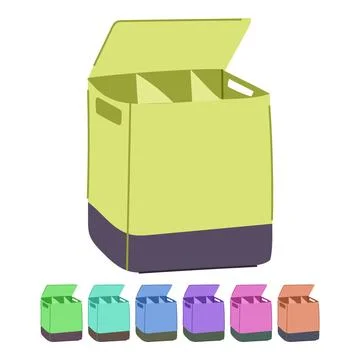 Container laundry basket plastic vector cartoon graphic Illustrazione stock