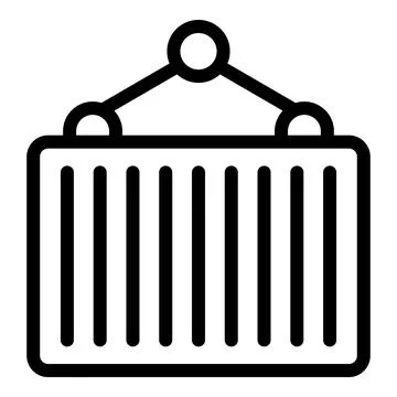 Container lifting icon outline vector. Cargo delivery container Illustrazione stock