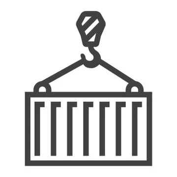 Container line icon, logistic and delivery イラスト素材