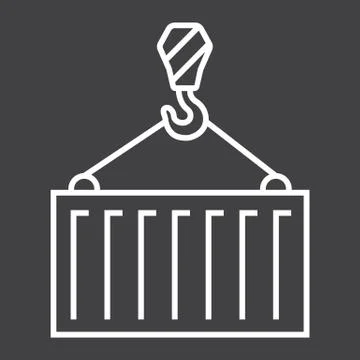Container line icon, logistic and delivery イラスト素材