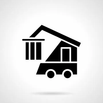 Container loader glyph style vector icon Illustrazione stock