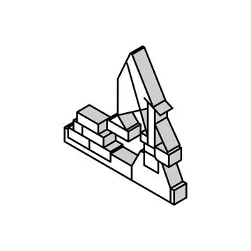 Container loader port equipment isometric icon vector illustration Illustrazione stock