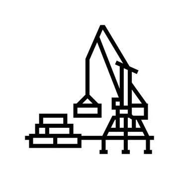 Container loader port equipment line icon vector illustration イラスト素材