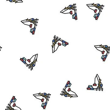 Container loader port equipment vector seamless pattern Stock Illustration