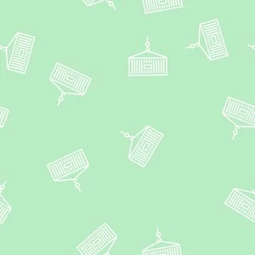 Container loading color icon vector flat illustration Stock Illustration