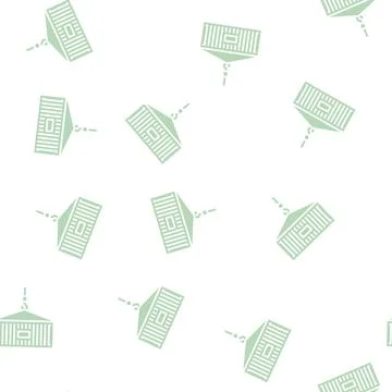 Container loading color icon vector flat illustration Stock Illustration