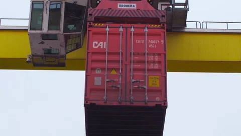 Container loading at the harbour Stock Footage 112758369
