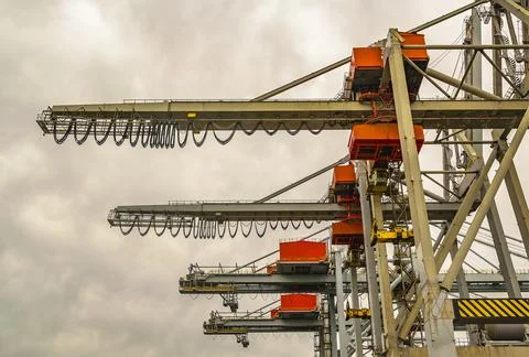 Container loading, montevideo port Stock-Fotos