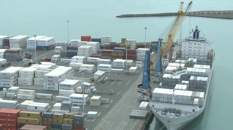 Container loading ship time lapse Stock Footage 391334
