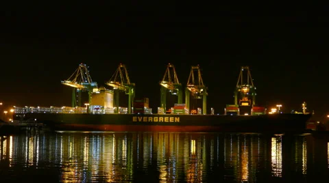 Container Loading On Ship Time Lapse 4k Stock Footage 68054266