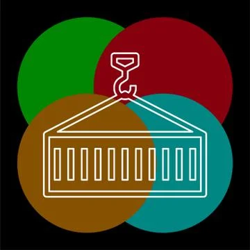 Container logistic - shipping container Stock Illustration