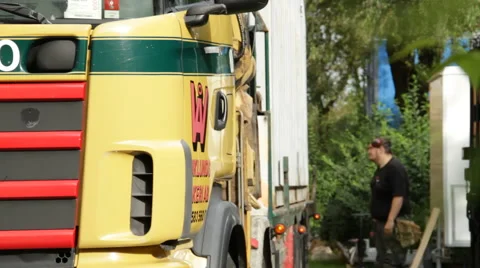 Container lorry reversing ready to deliv... | Stock Video | Pond5