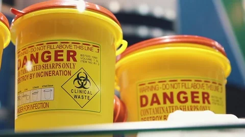 Container For Medical Waste Stock Footage 82229002