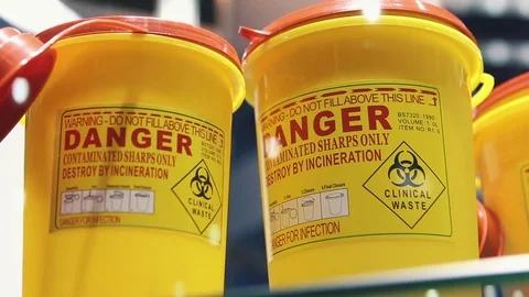 Container For Medical Waste Stock Footage 82229007