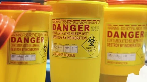 Container For Medical Waste Stock Footage 82229027