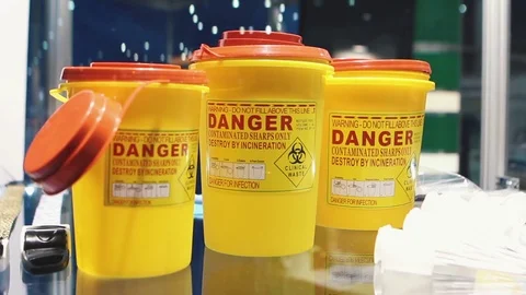 Container For Medical Waste Stock Footage 82229034