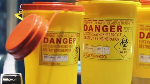 Container For Medical Waste Stock Footage 82229036