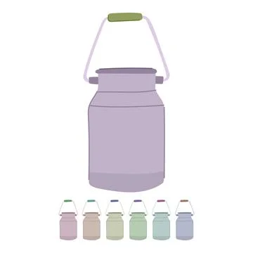 Container metal milk can vector cartoon graphic Stock Illustration