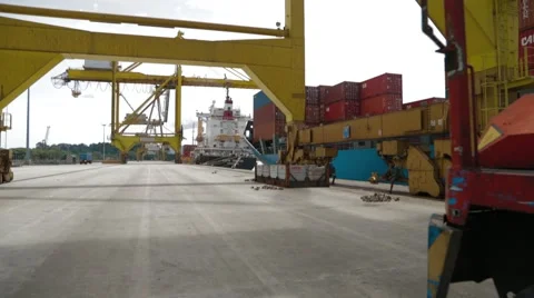 Container Operation In Sea Port Stock Footage 61738190