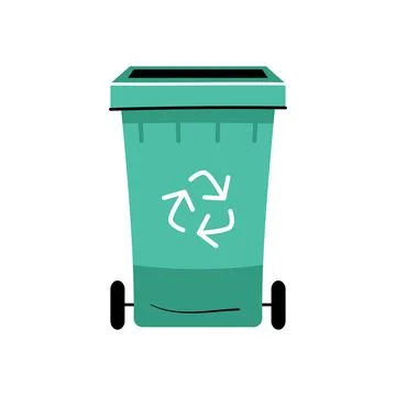 Container or recycle bins for paper, plastic, glass and general trash. Stock Illustration