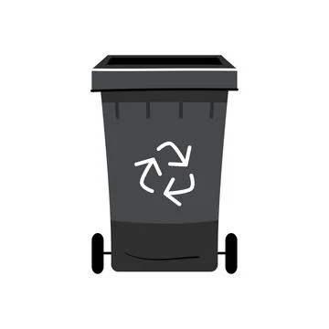 Container or recycle bins for paper, plastic, glass and general trash. Stock Illustration