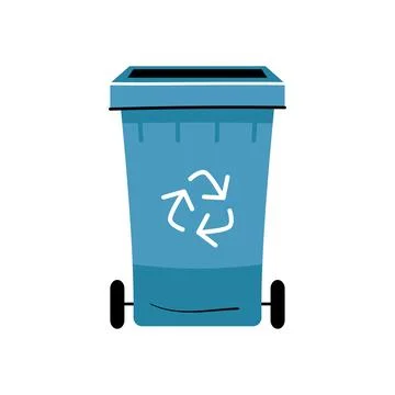 Container or recycle bins for paper, plastic, glass and general trash. Stock Illustration