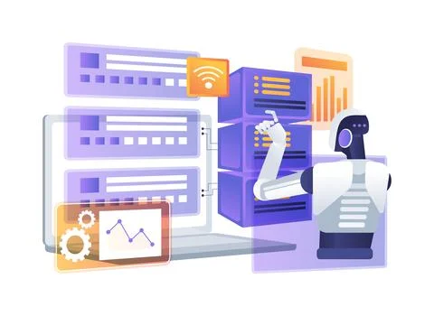 Container Orchestration Dashboard abstract concept vector illustration. Stock Illustration