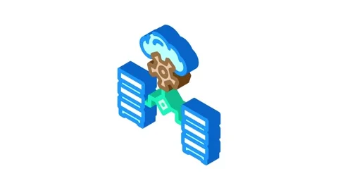 Container orchestration data center isometric icon animation Stock Footage 327279700