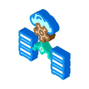 Container orchestration data center isometric icon vector illustration Illustration