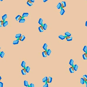 Container orchestration data center isometric icon seamless pattern Stock Illustration