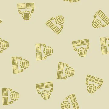 Container orchestration data center line seamless pattern 스톡 일러스트