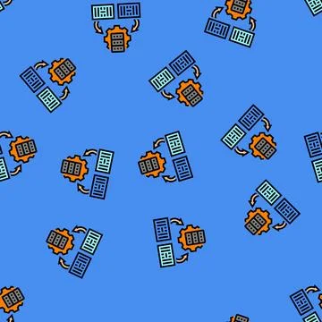 Container orchestration data center vector seamless pattern Stock Illustration