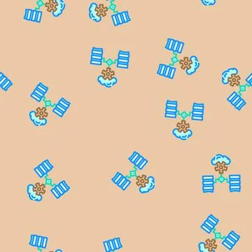 Container orchestration data center vector seamless pattern Stock Illustration