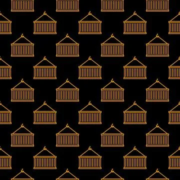 Container outline seamless pattern - vector Shipment background Stock Illustration