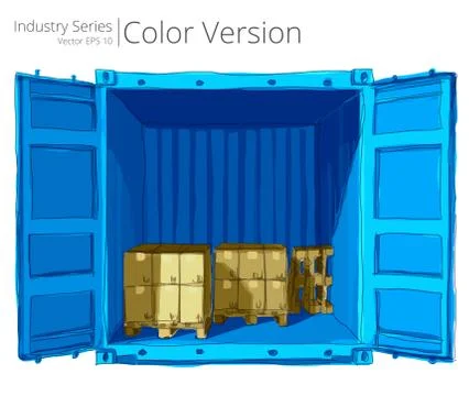 Container with Pallets. Stock-Illustration