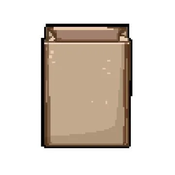 Container paper lunch bag pixel art vector illustration Stock Illustration