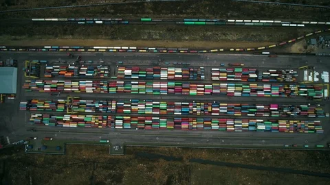 Container park at the port Stock Footage 112759472