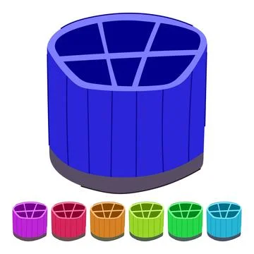 Container pencil holder vector cartoon graphic Stock Illustration