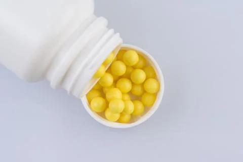 Container with the pills vitamins Foto stock
