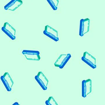 Container plastic package isometric icon seamless pattern Stock Illustration