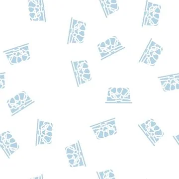 Container plastic strawberries glyph vector seamless pattern Stock Illustration