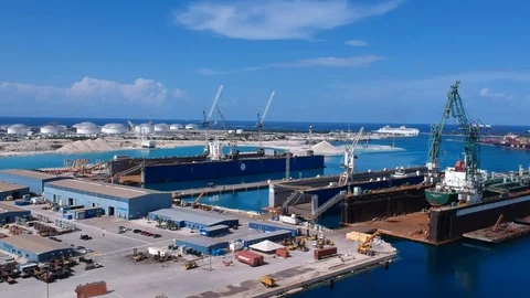 Container Port and Ship Yard GB Stock Footage 94413372